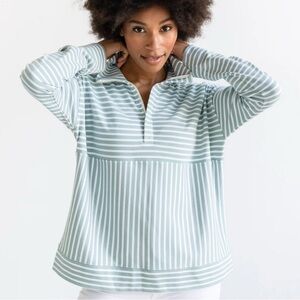 Alice Walk Zip-Up Stripe Sweatshirt